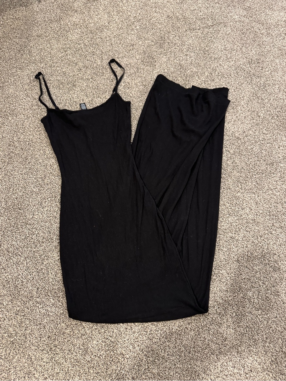 SKIMS Black Maxi Slip Dress